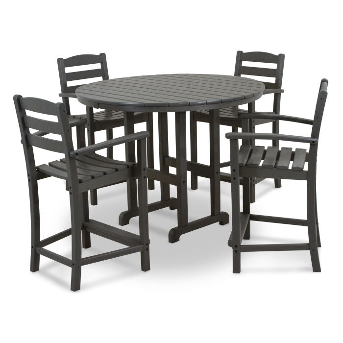 La Casa Café 5-Piece Round Farmhouse Counter Set