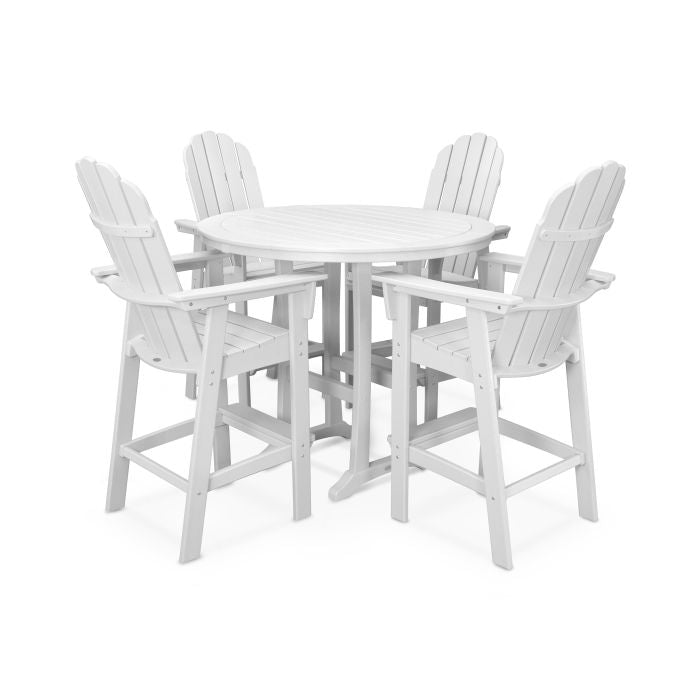 Vineyard Curveback Adirondack 5-Piece Nautical Trestle Bar Set