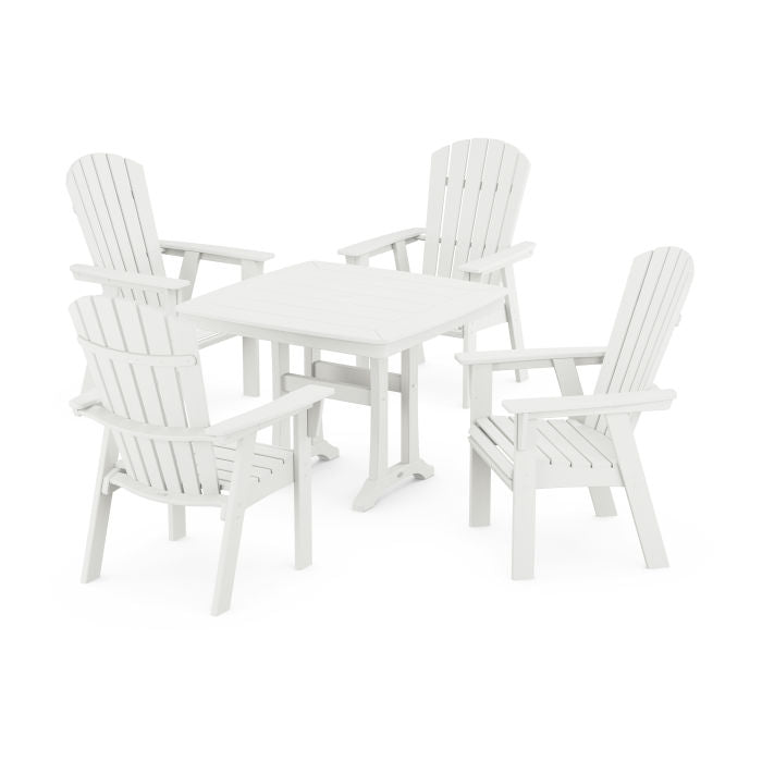 Nautical Adirondack 5-Piece Dining Set with Trestle Legs in Vintage Finish