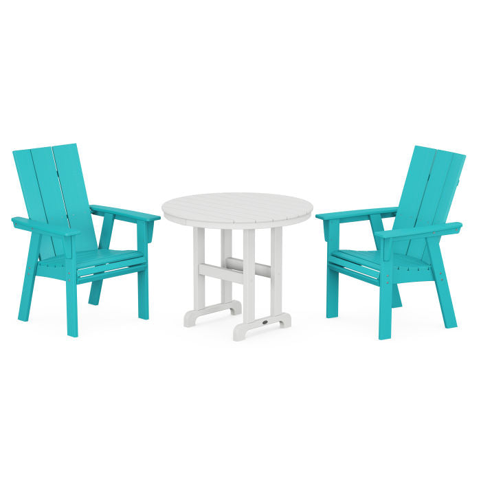 Modern Adirondack 3-Piece Round Dining Set