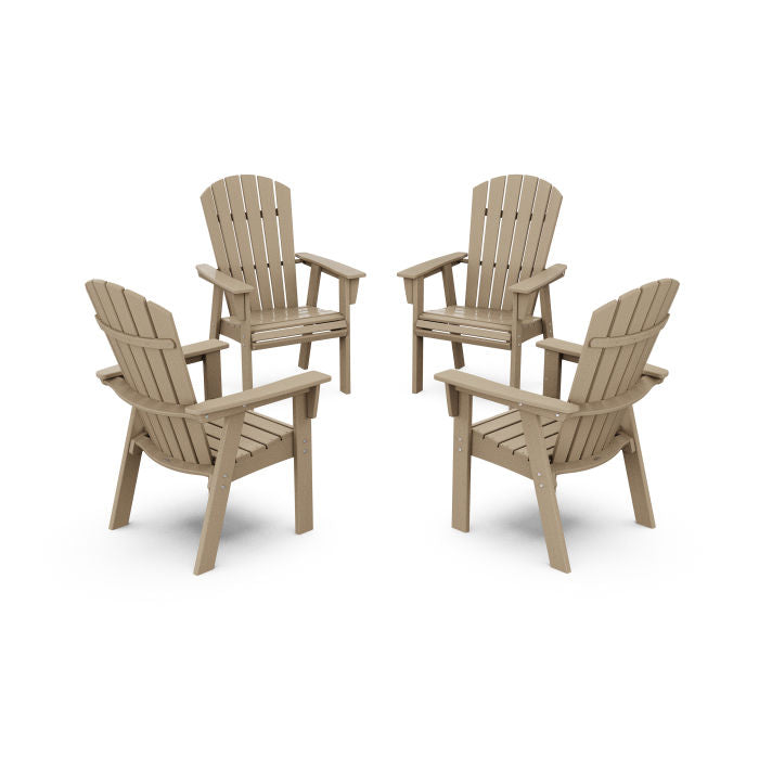 Nautical 4-Piece Curveback Upright Adirondack Conversation Set in Vintage Finish