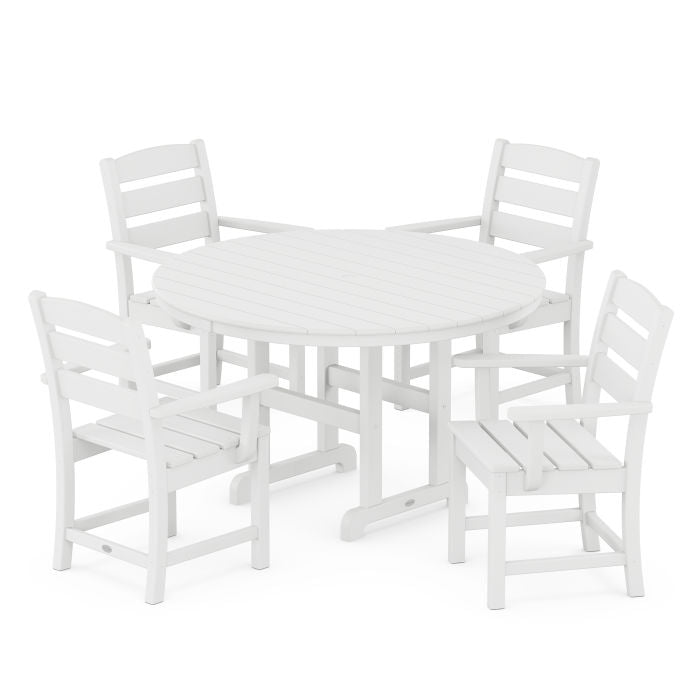 Lakeside 5-Piece Round Farmhouse Dining Set