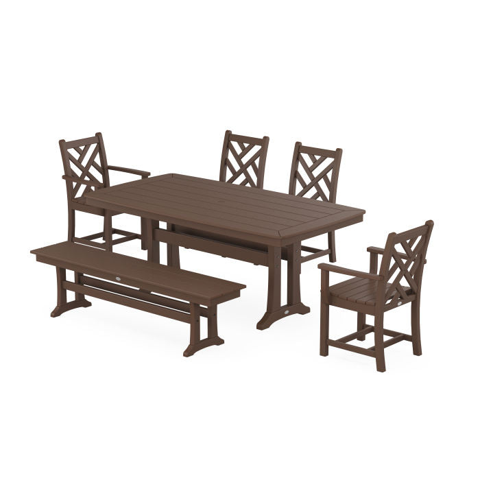 Chippendale 6-Piece Dining Set with Trestle Legs