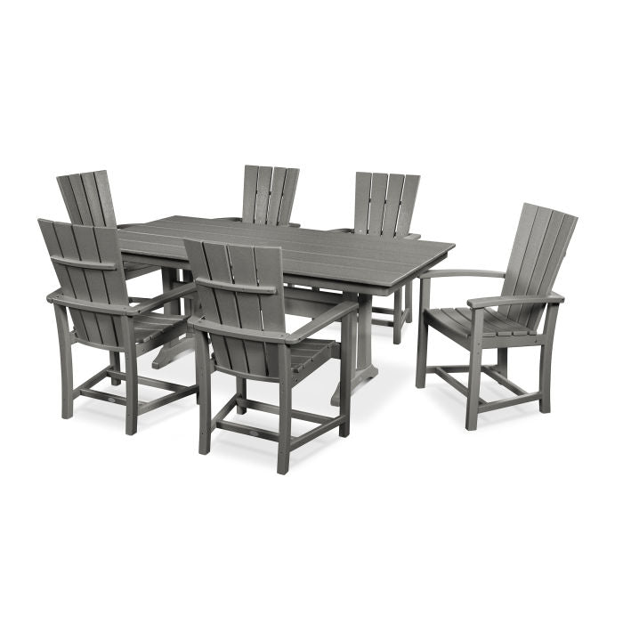 Quattro 7-Piece Farmhouse Trestle Dining Set