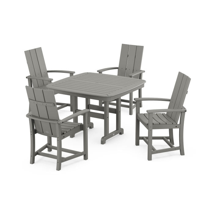 Modern Adirondack 5-Piece Dining Set with Trestle Legs