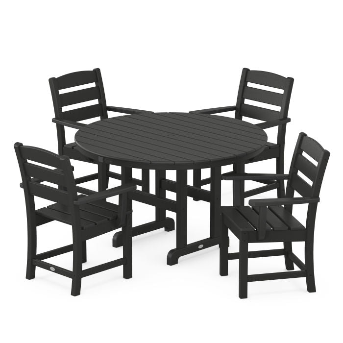 Lakeside 5-Piece Round Farmhouse Dining Set